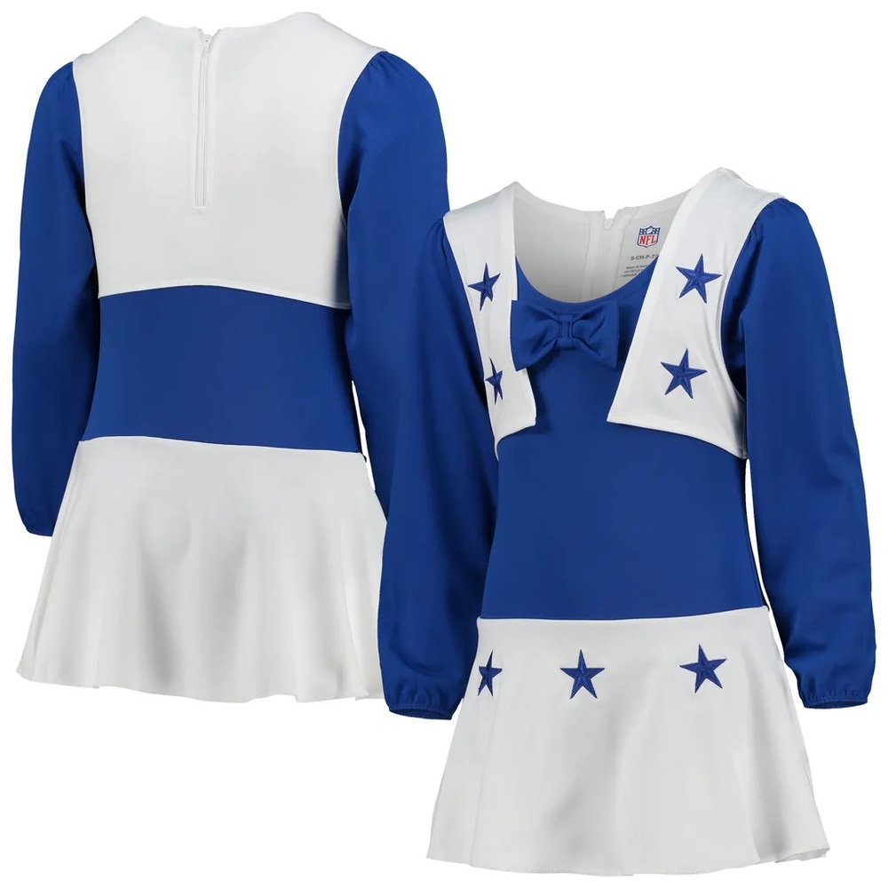 Girls Blue and White Star Skater Costume Dress - NFL